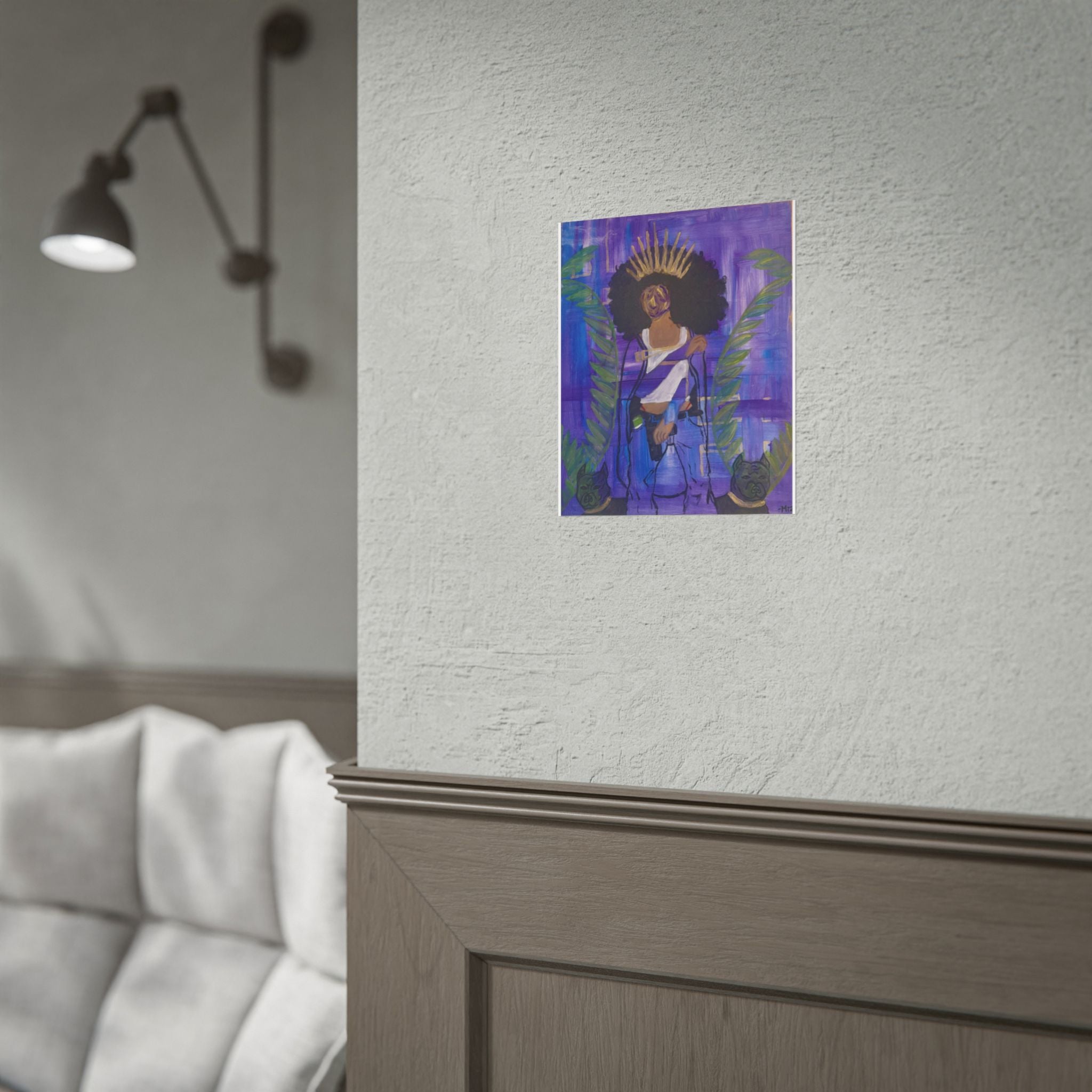 Rolled Poster — Afro Goddess Art Print (Purple, Crowned Woman)
