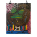 Matte Vertical Poster — Colorful Abstract '21' Figure Art