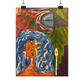 Abstract Surreal Portrait Matte Vertical Poster — Colorful Dreamscape Wall Art