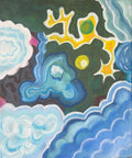 Abstract artwork with swirling colors and patterns
